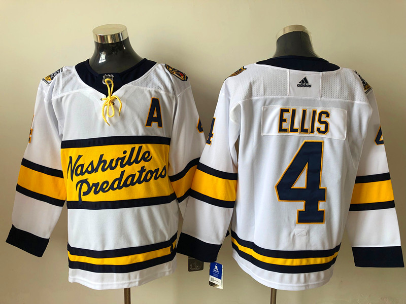 Men's Nashville Predators Ryan Ellis #4 White Breakaway Jersey